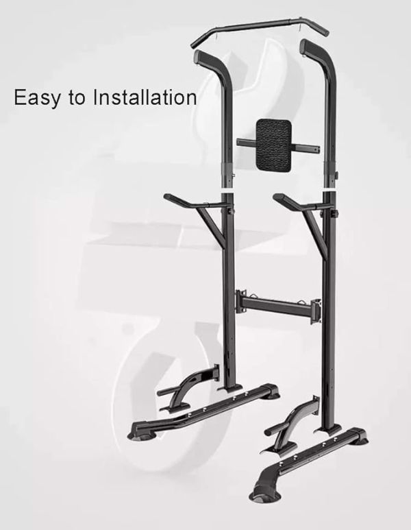 Fitness Equipment Free Standing Dip Station Adjustable Multi Function Power Tower Pull-up Bars Stand Strength Training for Home Gym 330 Weight Capacity(B) (C)